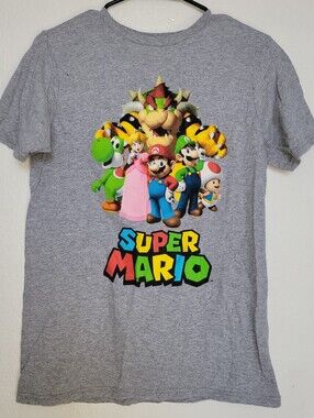 Nintendo Super Mario Grey Graphic T-Shirt